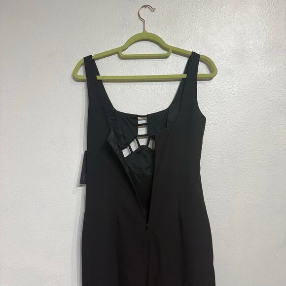 Aidan Mattox Black Cut-Out Scoop Neck Maxi Evening Gown Sz 0 NWT - Picture 11 of 15